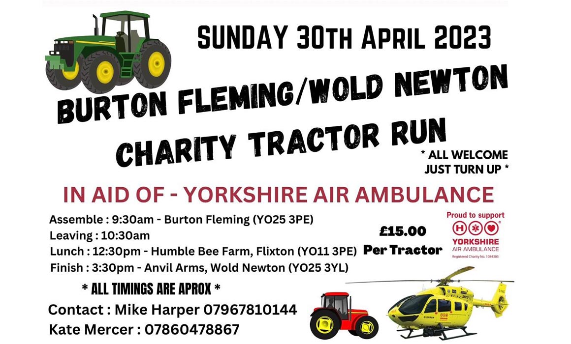 Burton Fleming And Wold Newton Tractor Run Yorkshire Air Ambulance 6116