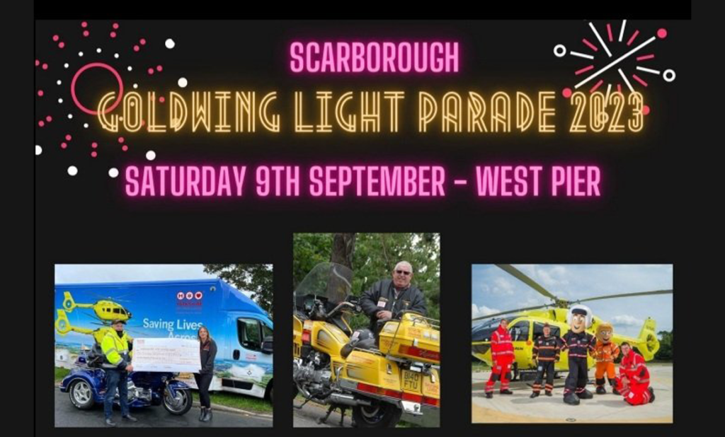 Scarborough Goldwing Light Parade 2023 Yorkshire Air Ambulance